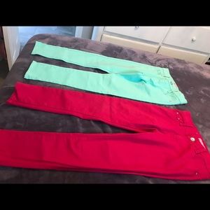 girl pants pink and Turquoise